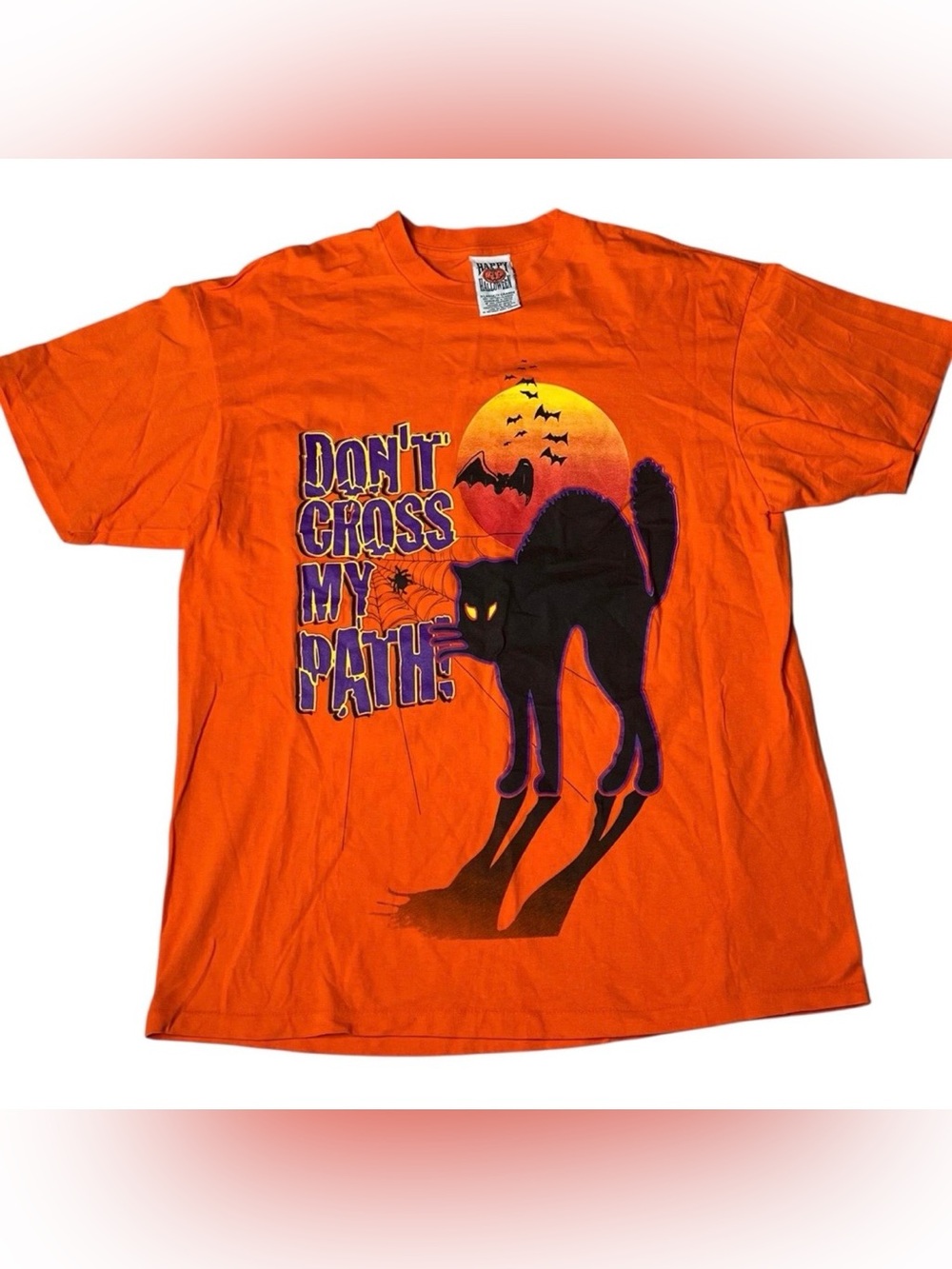 VINTAGE Halloween Single Stitch Orange T-Shirt Size XL Freeze Tag